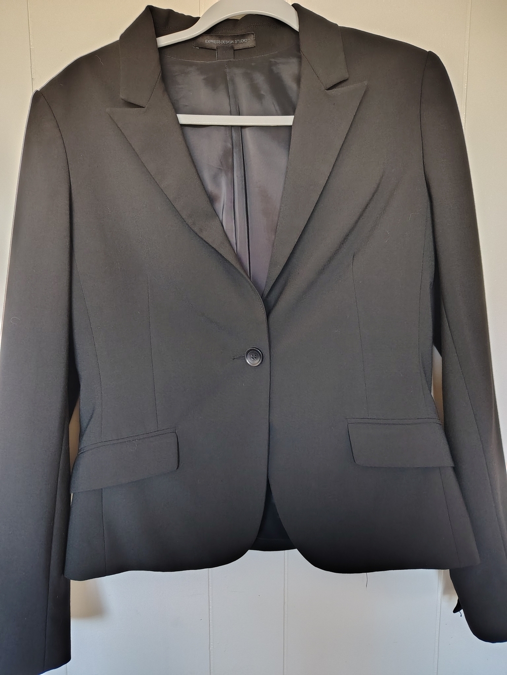 Express Black Single-Button Tailored Blazer Size 12.